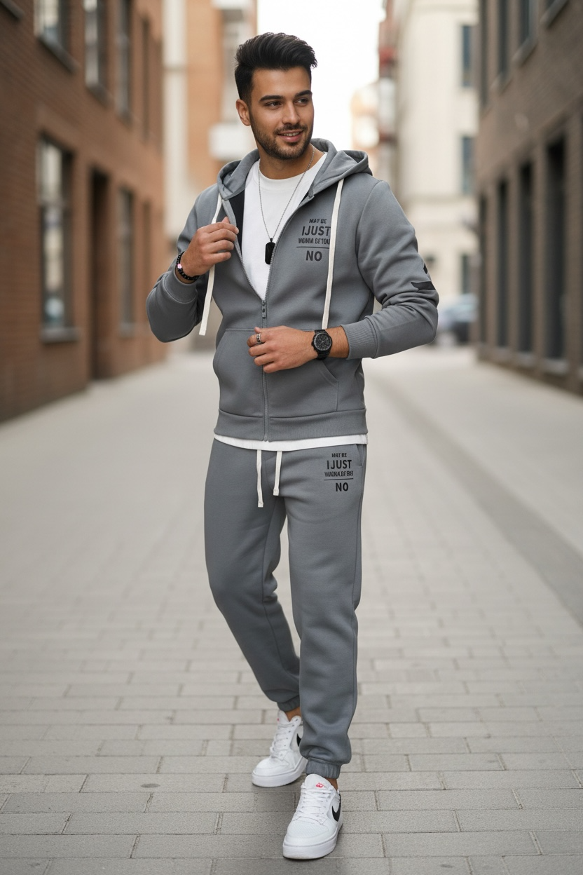 Trening Barbati Slim Fit Gri - Stil si Confort