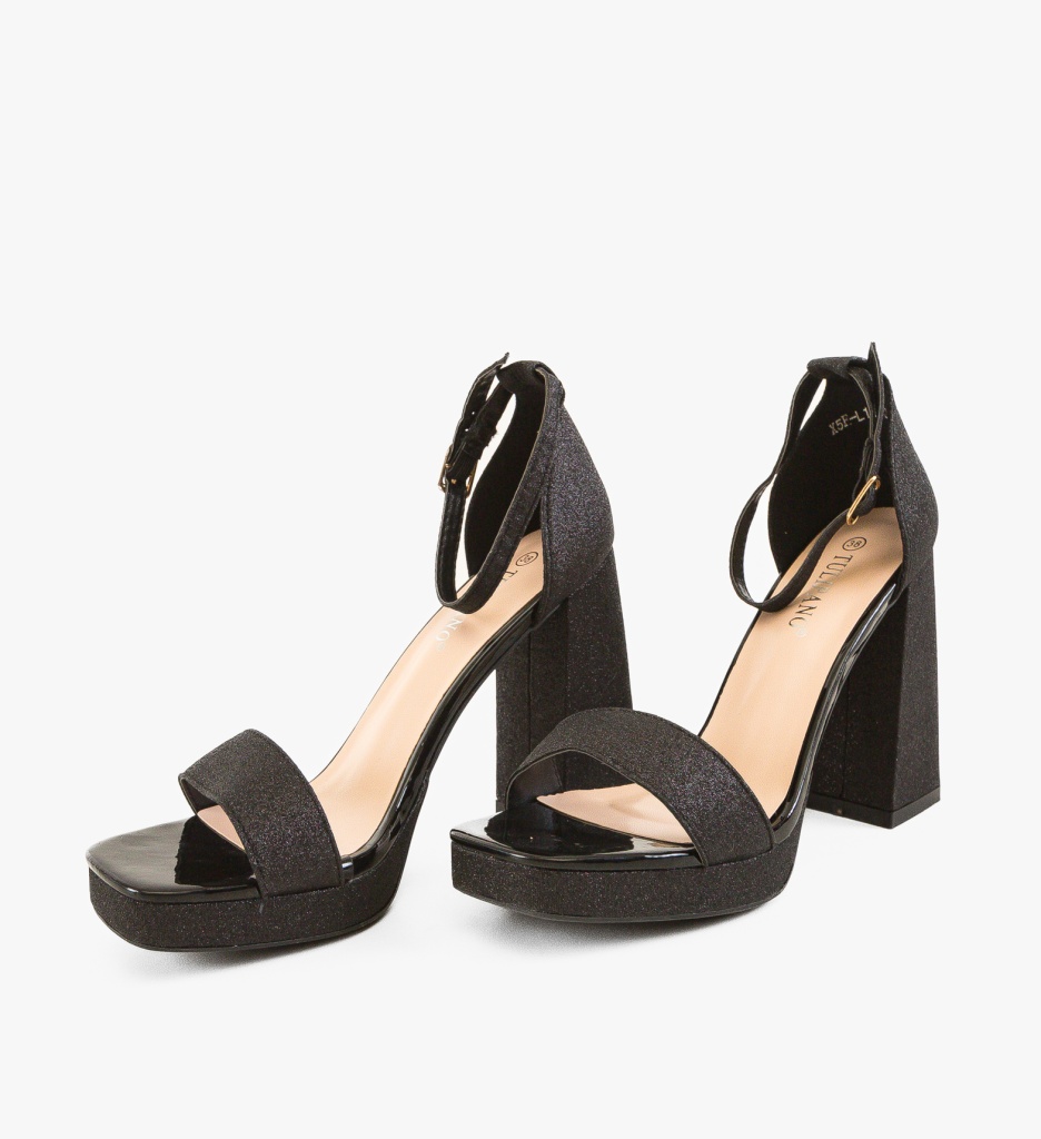 Sandale cu Toc Aryan Negre | Eleganță Asigurată - imagine 7