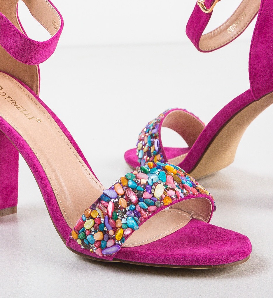 Sandale Marink Fuchsia cu Toc Elegant - imagine 4