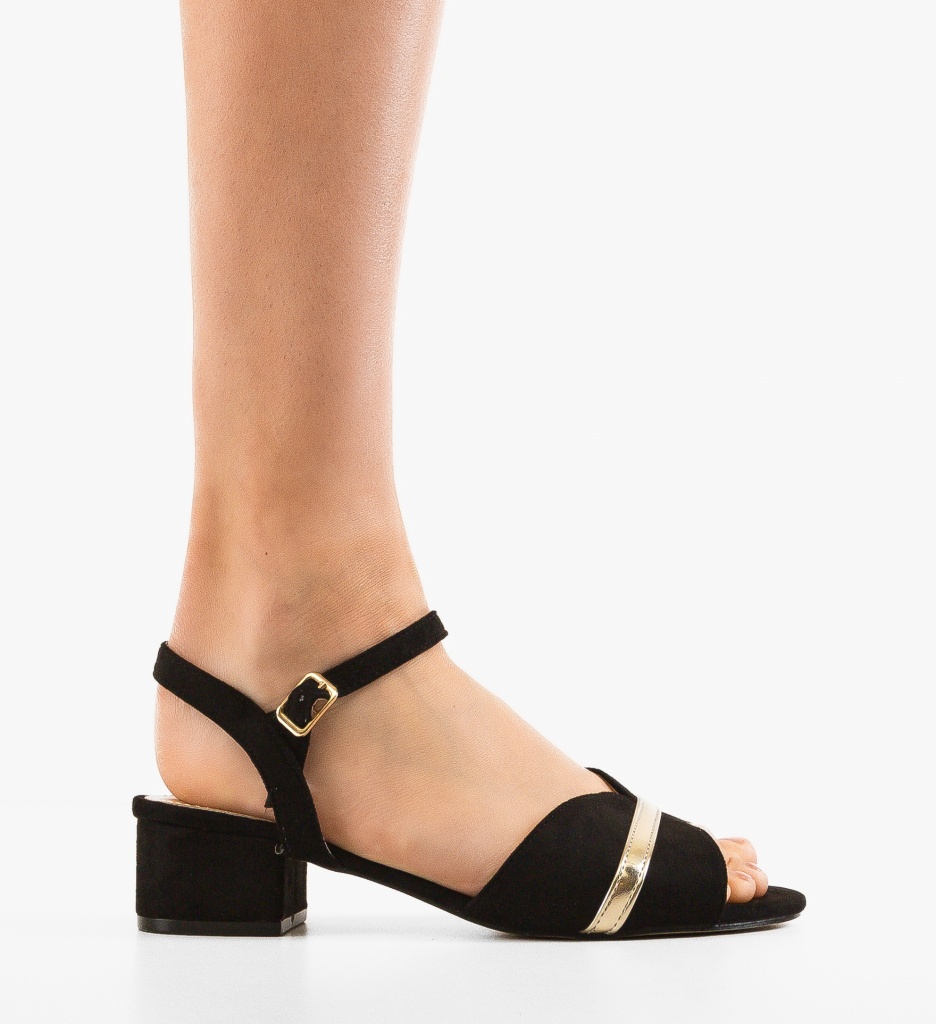 Sandale Lesa Negre cu Toc - Eleganță și Stil - imagine 4