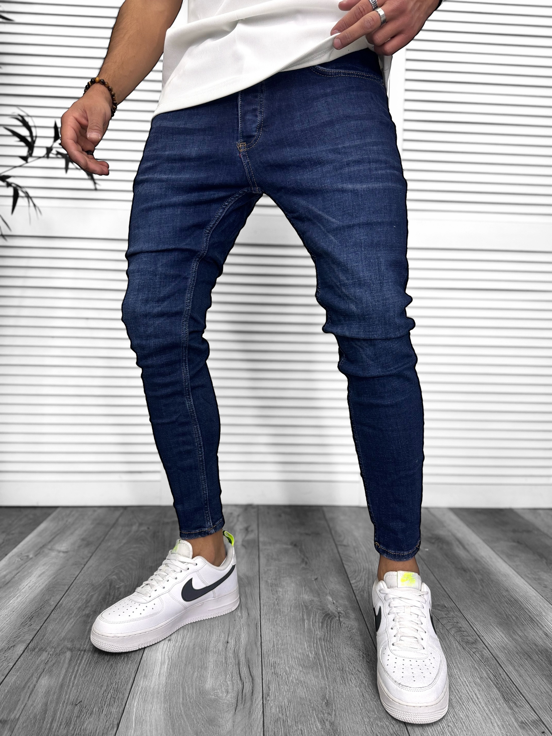 Blugi Barbati Conici Slim Fit cu Stretch