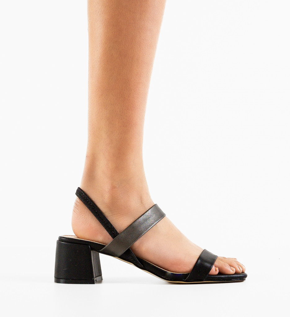Sandale cu Toc Nirmal Negre | Eleganță Maximă - imagine 4