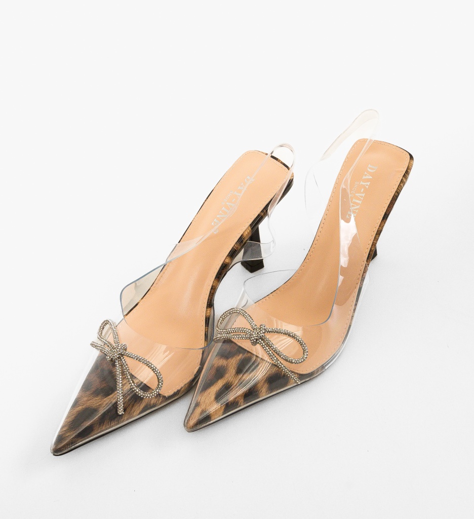 Pantofi dama Merly Print cu Toc Eleganți - imagine 3