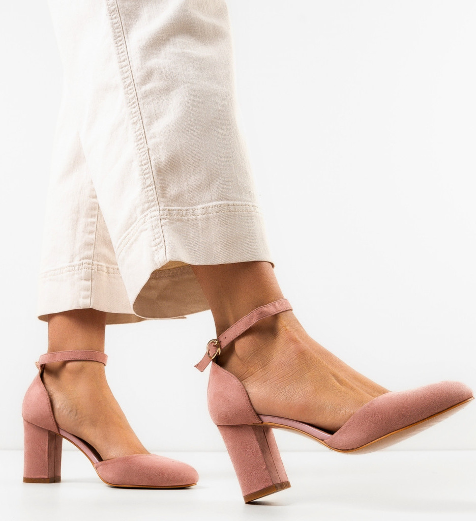 Pantofi Uneraya Roz cu Toc Eleganți - imagine 4
