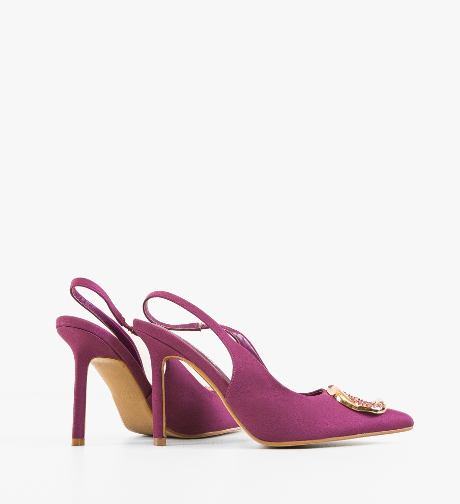 Pantofi Dama Omar Mov cu Toc Eleganți - imagine 5