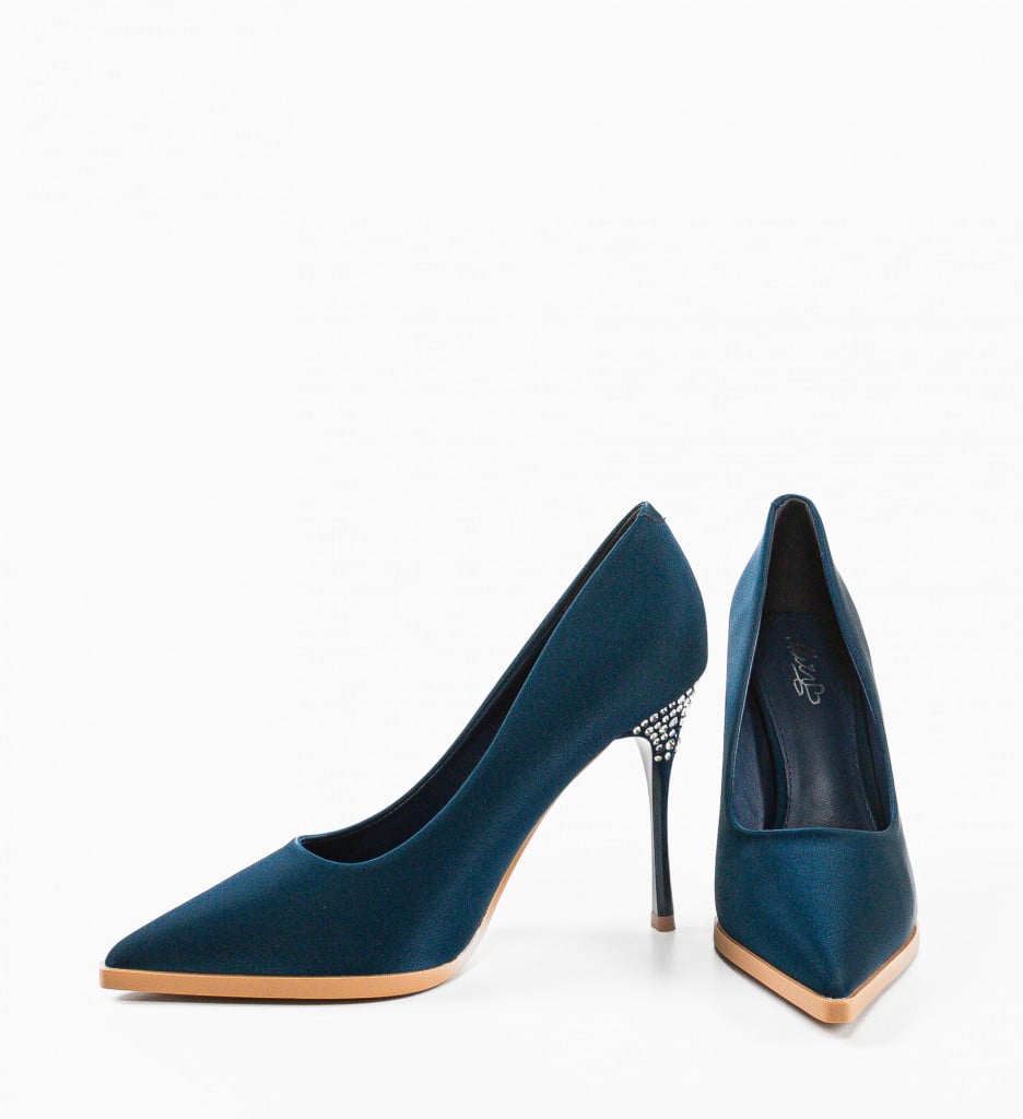 Pantofi Demoux Albastrii cu Toc Eleganți - imagine 7