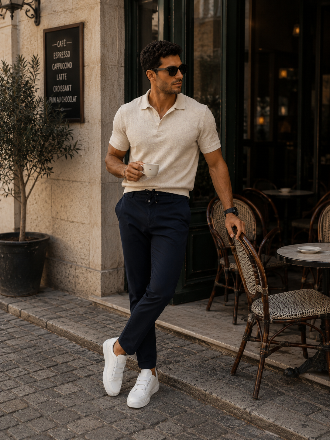 Pantaloni barbati casual  bleumarin  PREMIUM  13500 D5-5.4