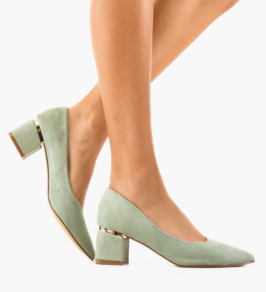 Pantofi Toc Verzi Eleganți Hazmelo