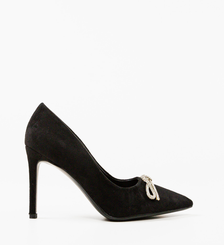 Pantofi Tarsay cu toc negri eleganți - imagine 5