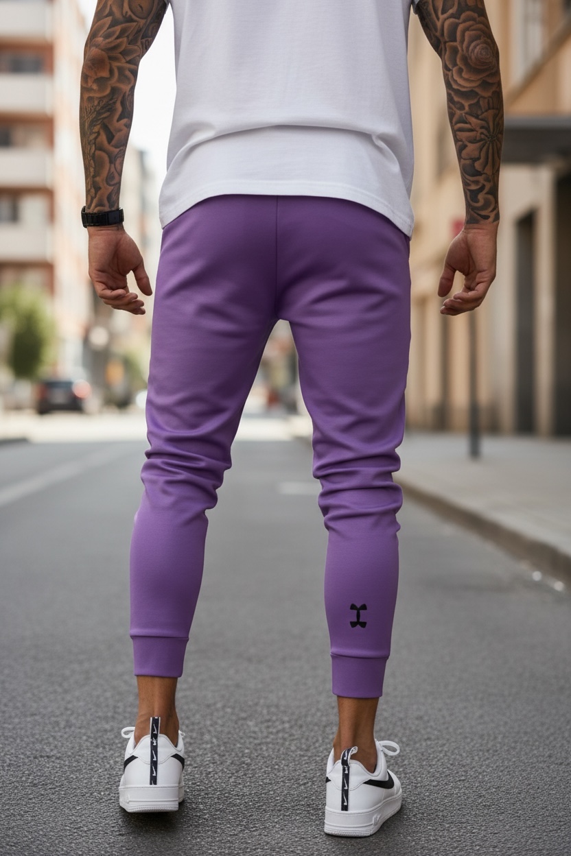 Pantaloni Trening Mov Conici | Stil Modern - imagine 2