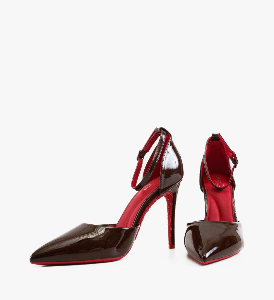 Pantofi dama Uxury Maro cu toc elegant - imagine 3