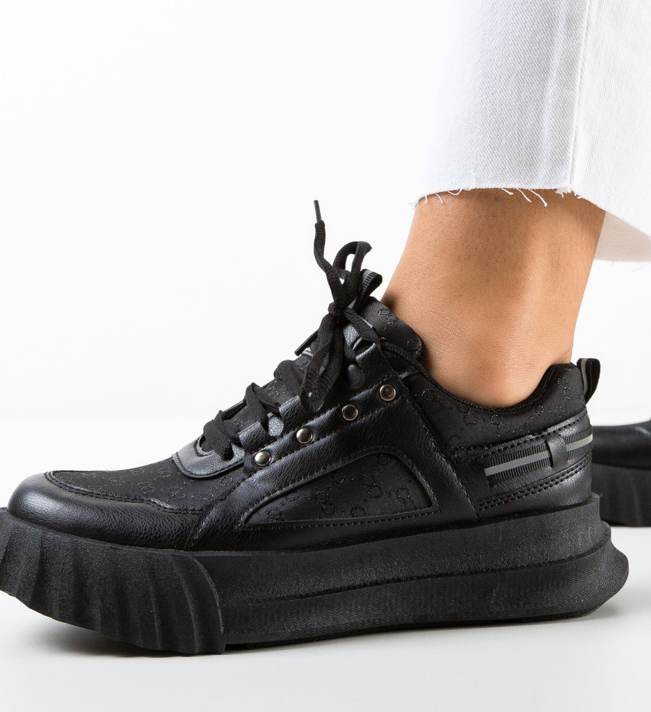 Sneakers Dama Aditya Negru - Confort si Stil - imagine 5