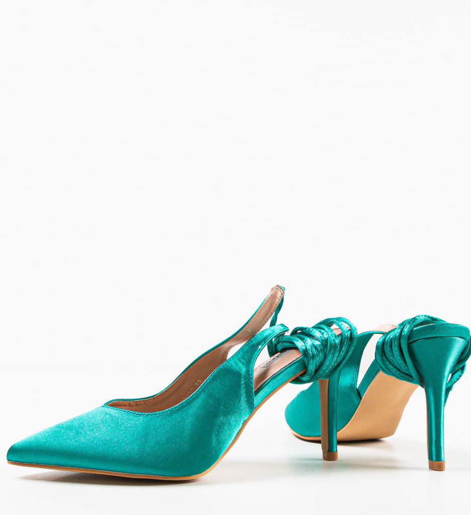 Pantofi cu Toc Guorthigirn Verzi Eleganți - imagine 7