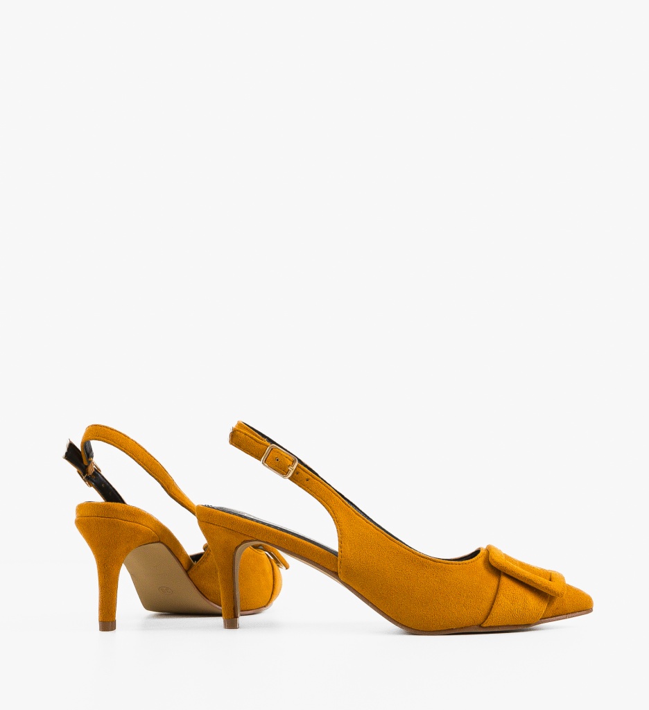 Pantofi cu Toc Luleo Galbeni - Eleganță - imagine 5