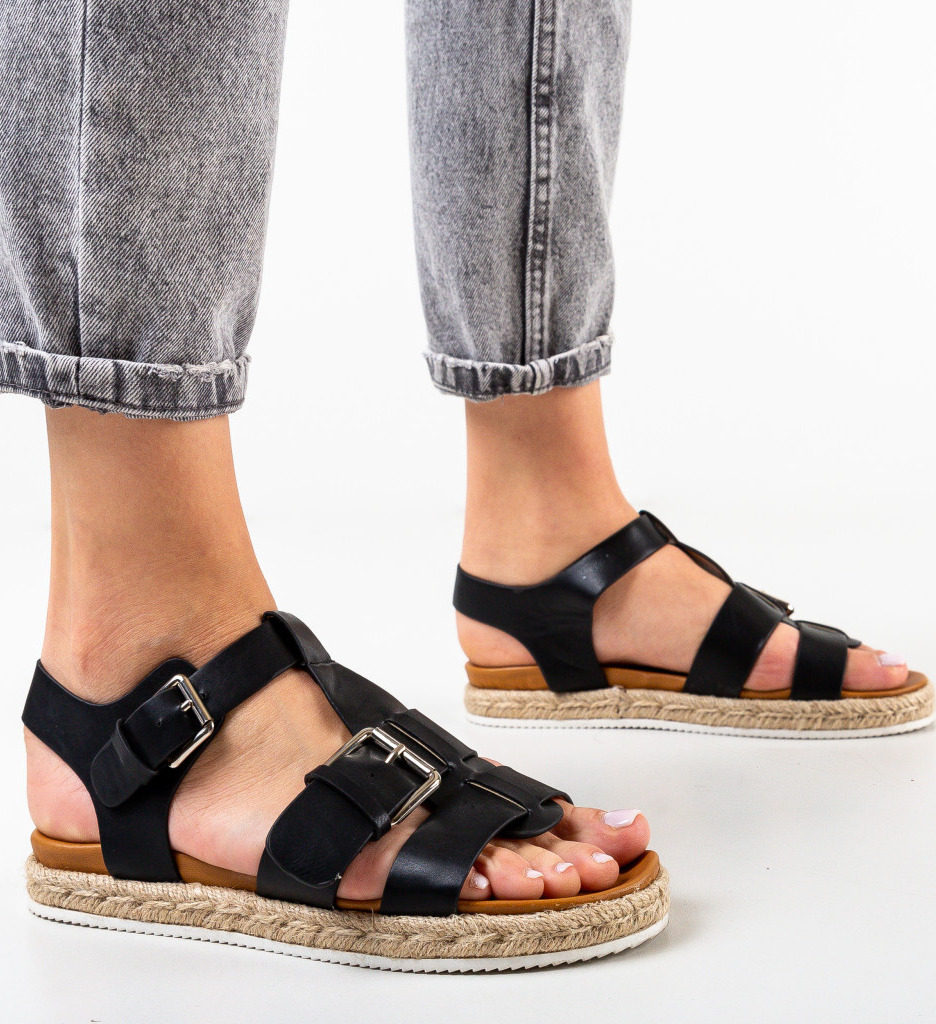 Sandale Hurst Negre | Eleganță și Confort Vară - imagine 3