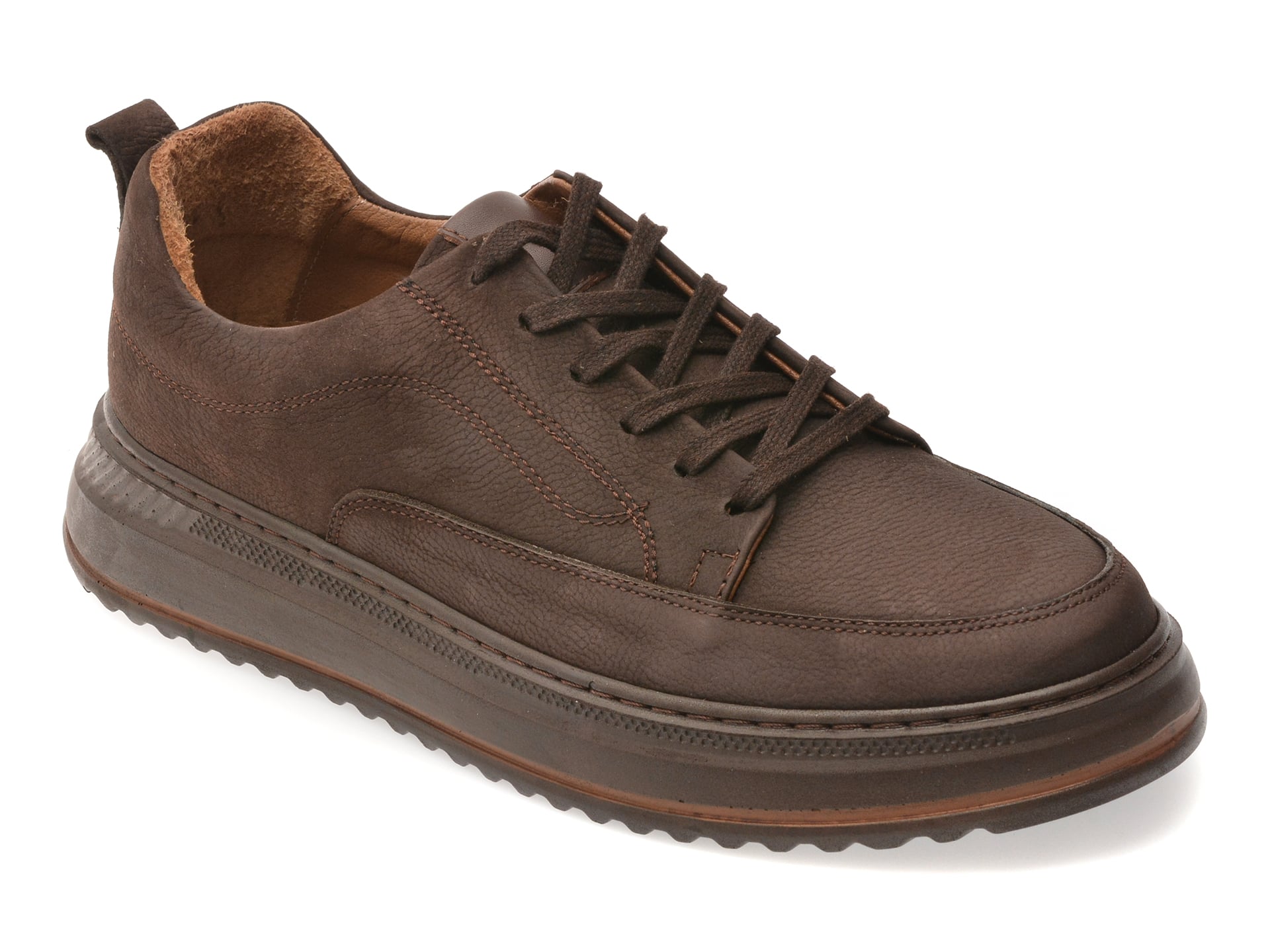 Pantofi GRYXX Barbati, Confort din Nabuc Maro - imagine 2