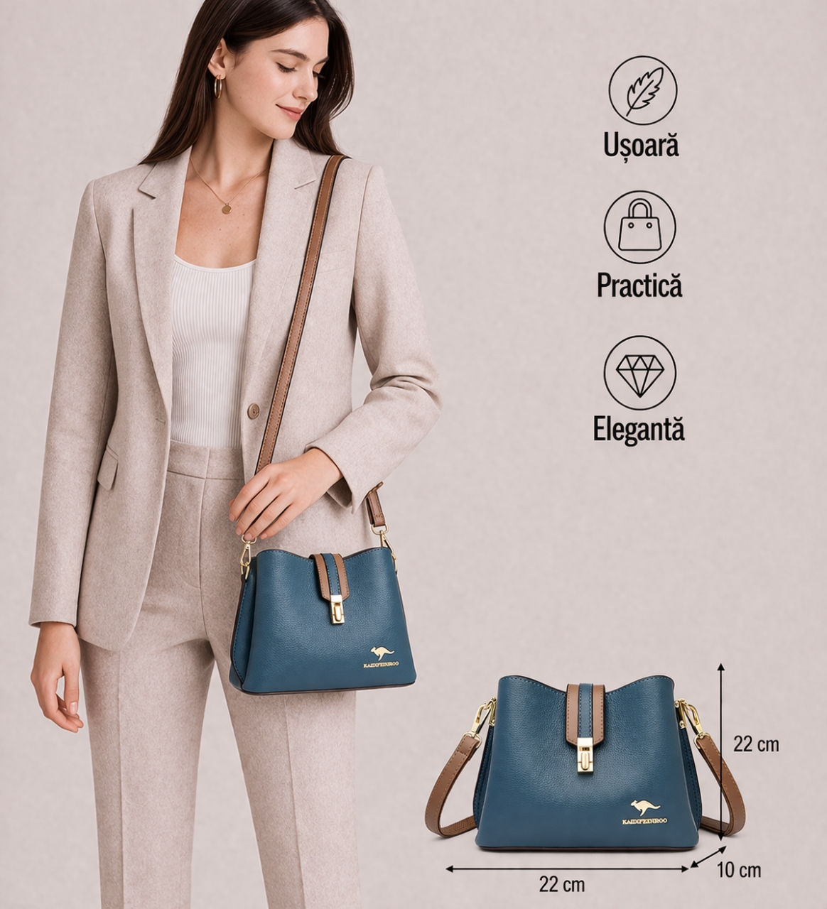 Geanta Dama Pfy Bibiana GT1880 Albastru - imagine 2