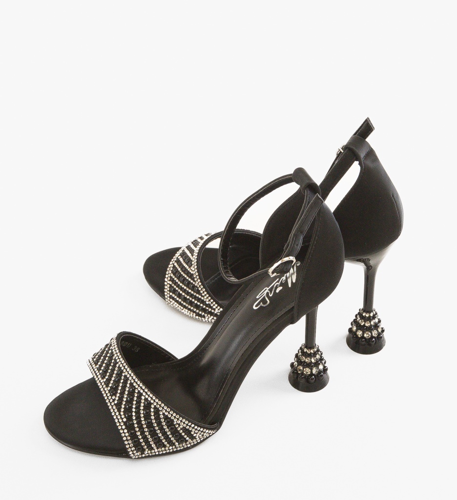 Sandale Toc Peralo Negre Elegante - imagine 5