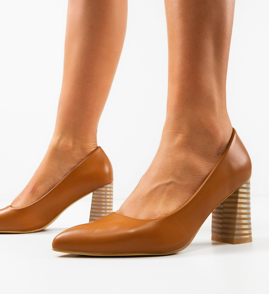 Pantofi cu Toc Camel Eleganți | Model Jaylen - imagine 3
