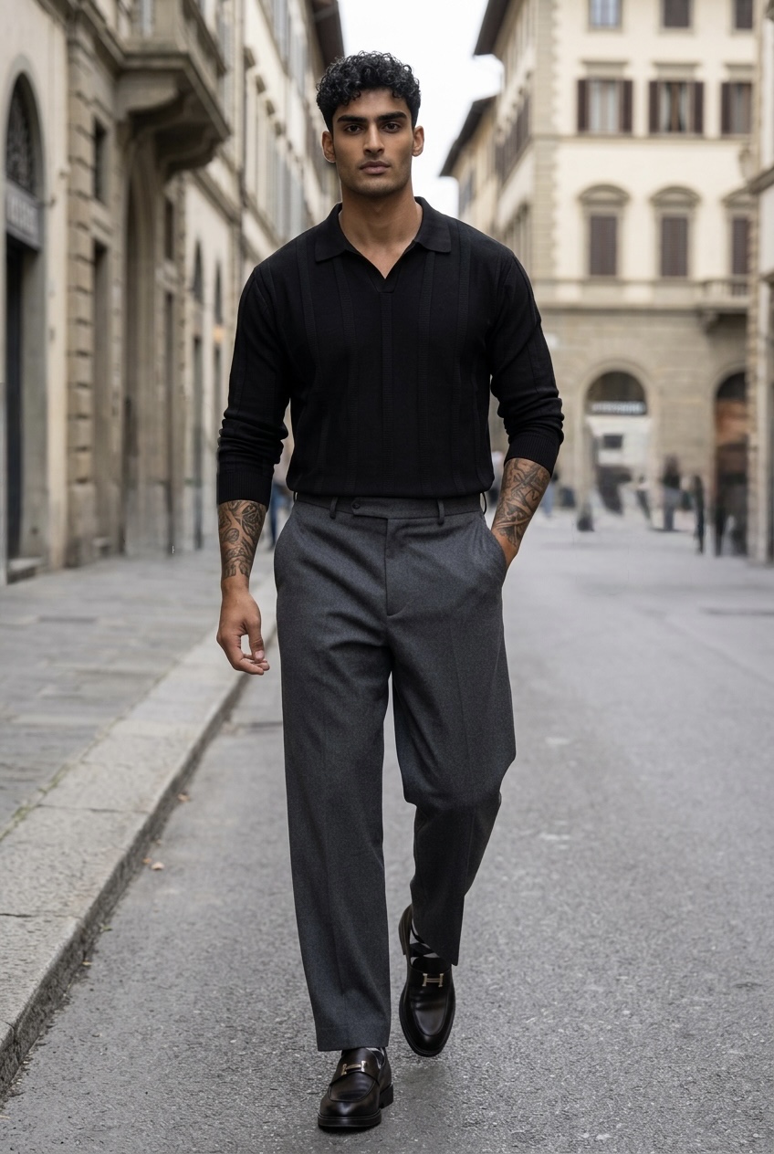 Bluza barbati neagra   slim fit 13505 D2-5.3