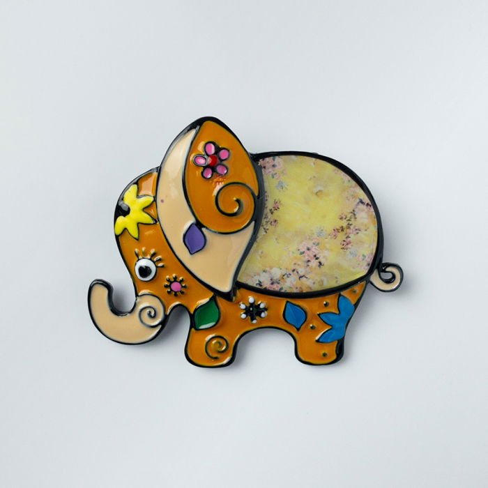 Brosă Elefant Galben Shopika | Cadou Perfect