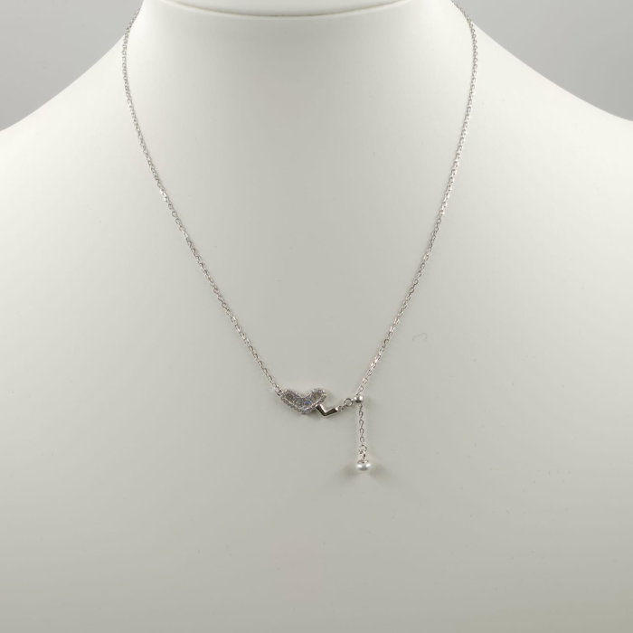 Colier Argint 925 Două Inimi & Perlă | Shopika