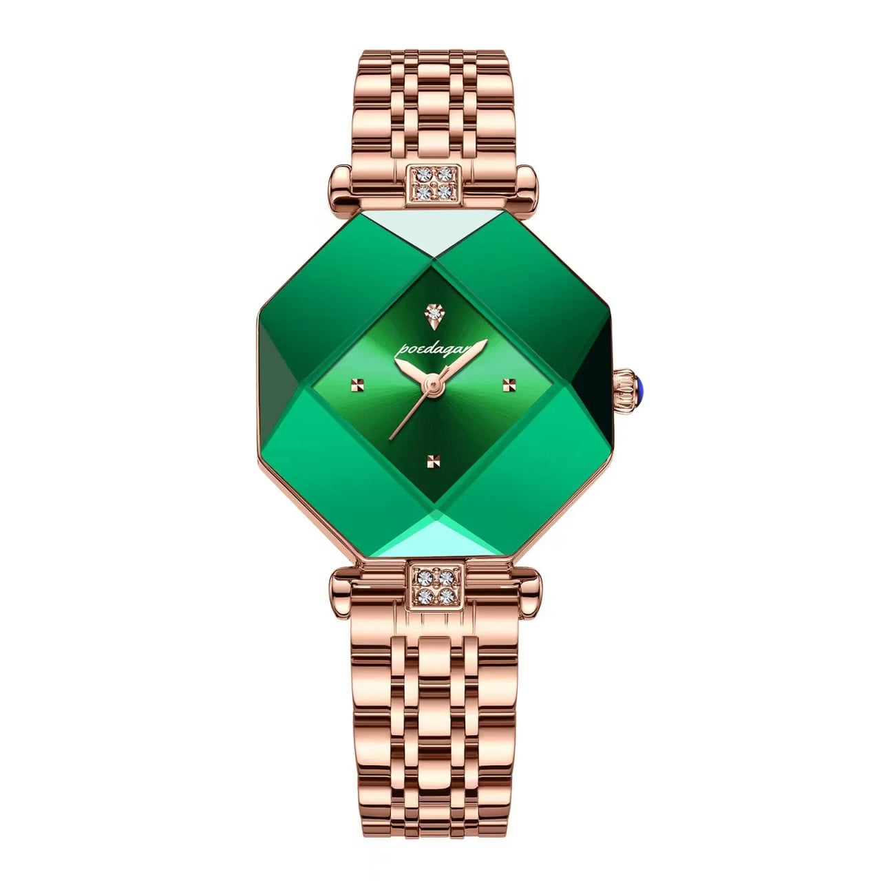 Ceas Dama Poedagar Rose Gold cu Cadran Verde