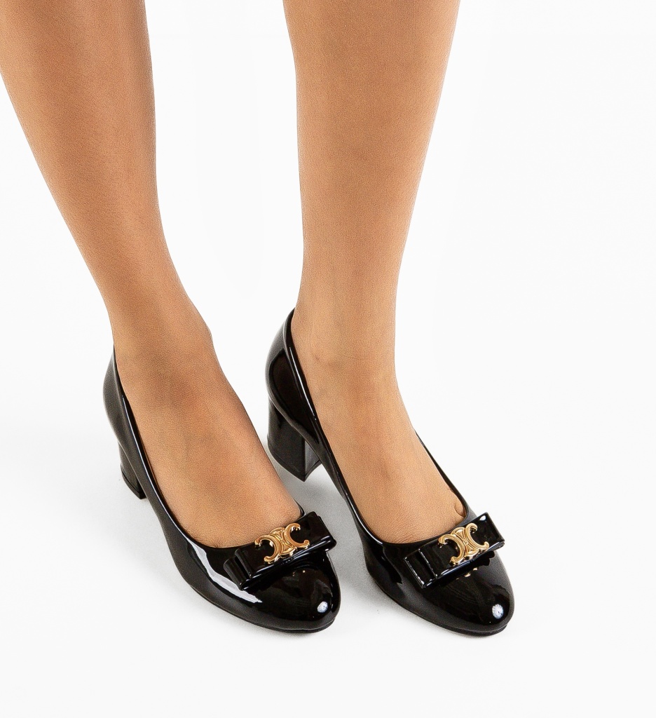 Pantofi cu Toc Ladymaz Negri | Eleganți - imagine 3