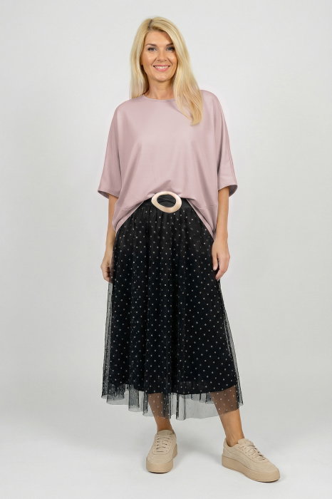 Bluză Roz Tencel Shopika | Manecă Fluture
