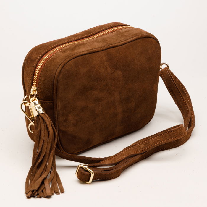 Geanta Crossbody Piele Intoarsa | Shopika