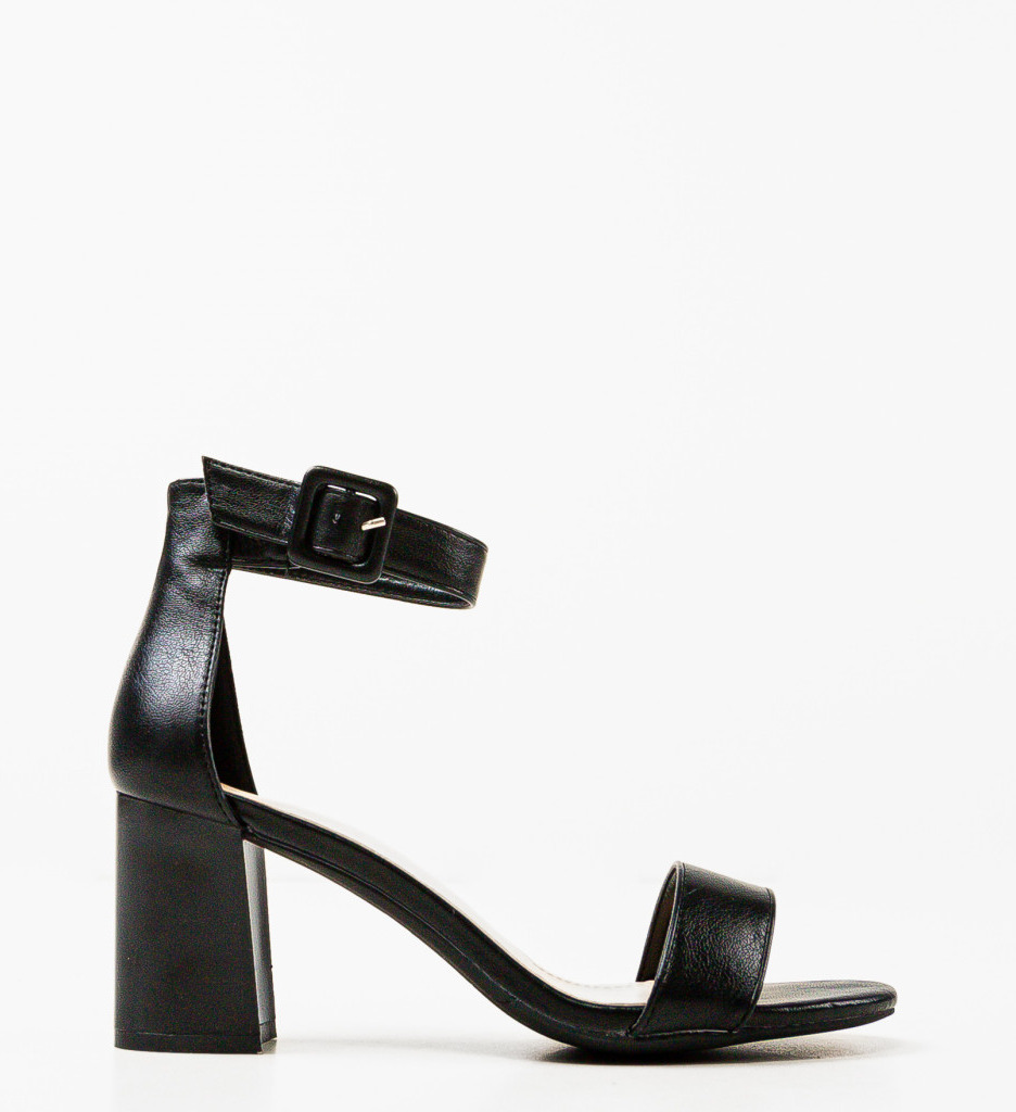 Sandale Saxon Negre cu Toc Elegante - imagine 5