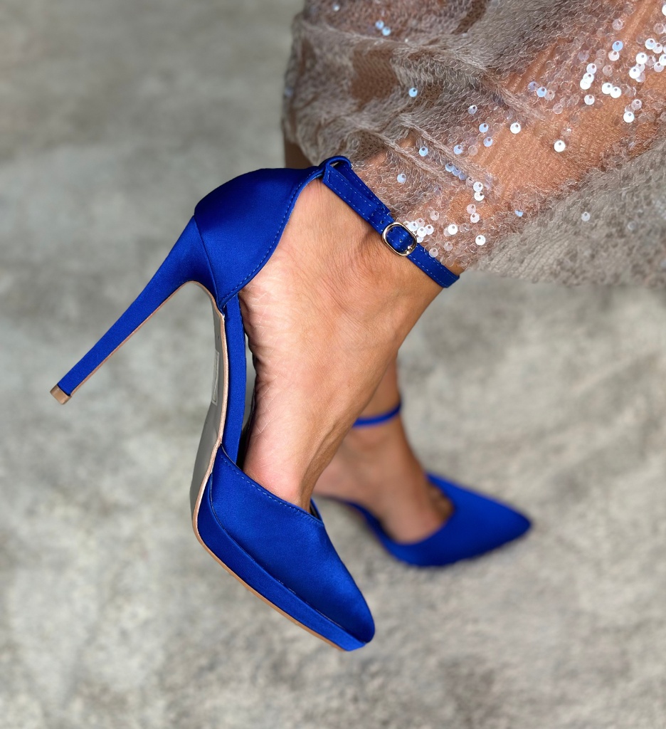 Pantofi dama Nikolov Albastri cu Toc Eleganți - imagine 7