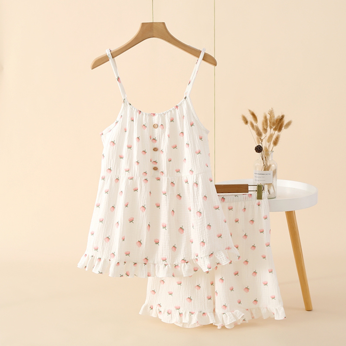 Pijama Delis Sweet Strawberry Bumbac - imagine 2