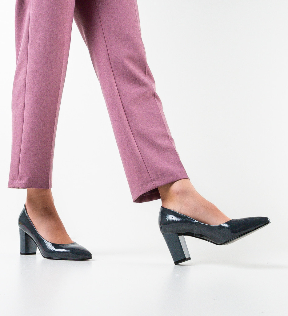 Pantofi Dama Stevenson Gri Eleganți - imagine 2