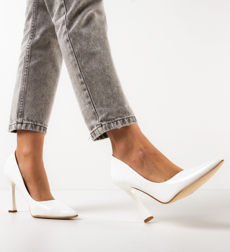 Pantofi Lindo Albi cu Toc - Eleganță și Stil - imagine 3
