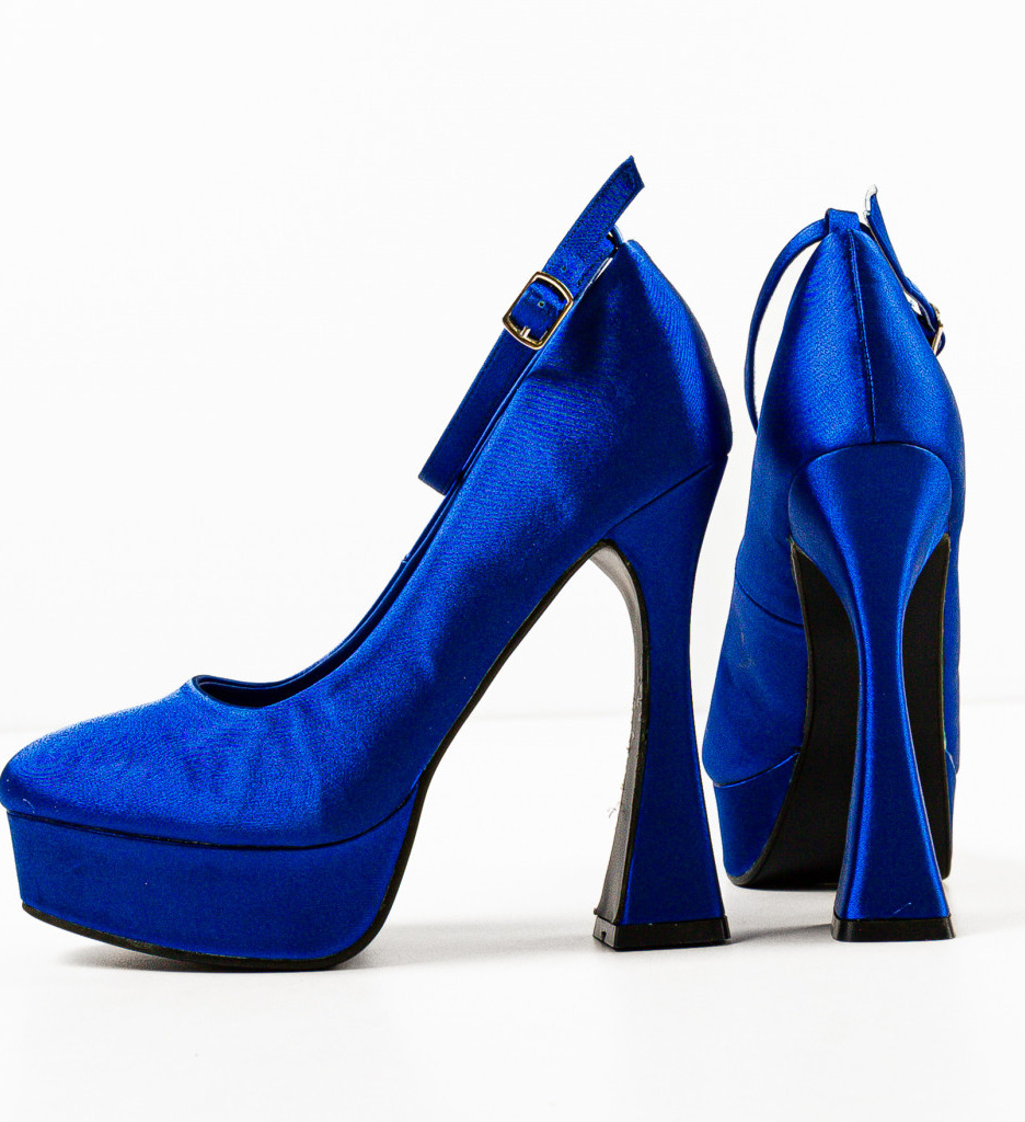 Pantofi cu toc Maisy Albaștri - Eleganță și Stil - imagine 6