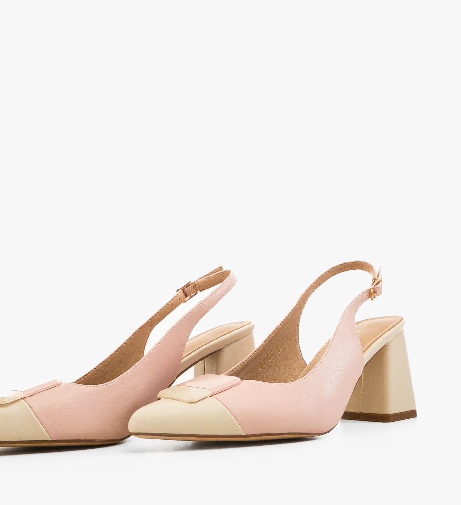 Pantofi Sandy Roz cu Toc Eleganți - imagine 6