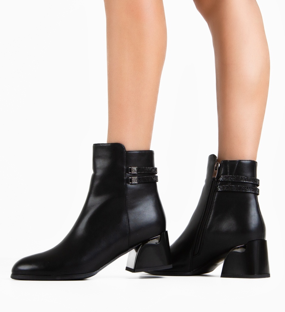 Botine Dama Leleka Negre - Eleganță și Stil - imagine 3