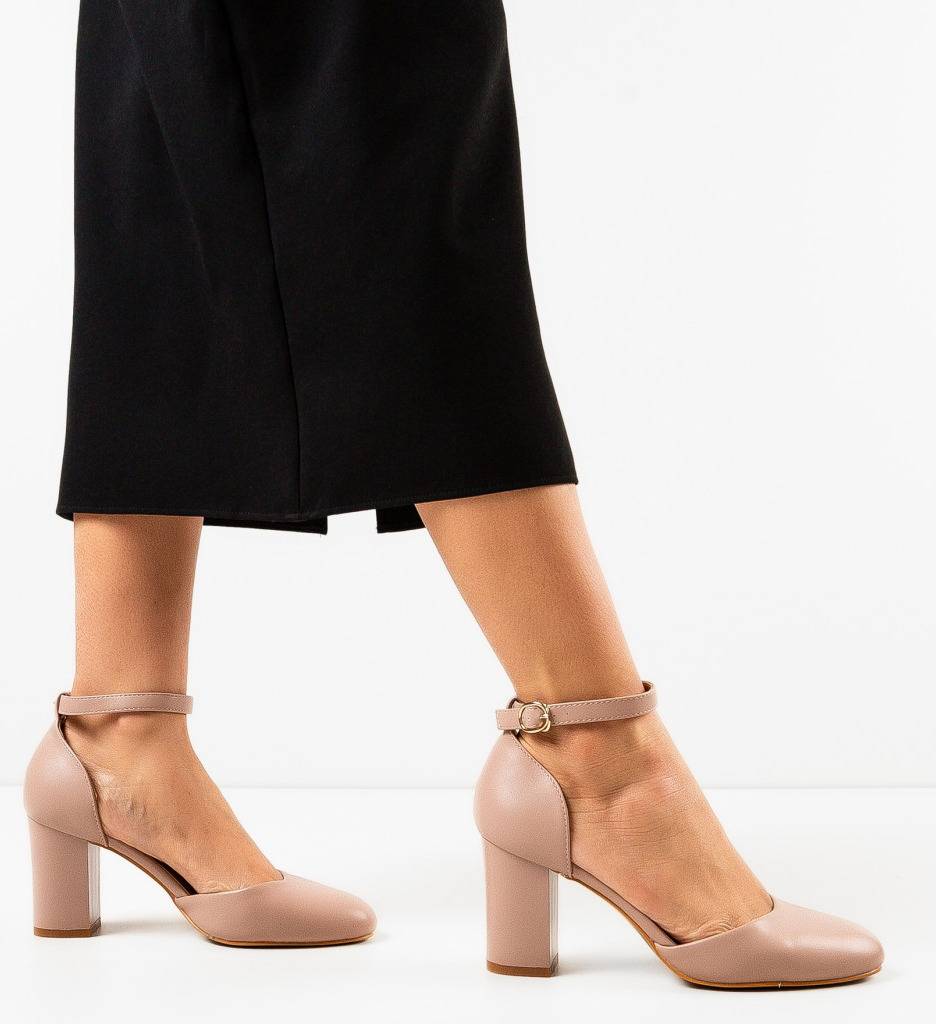 Pantofi Dama Patuty Nude cu Toc Eleganți - imagine 3