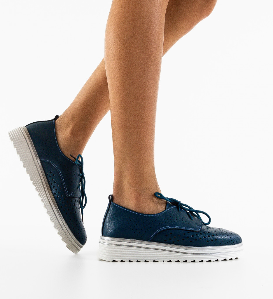 Pantofi Casual Dama Albastri - Confort & Stil - imagine 3