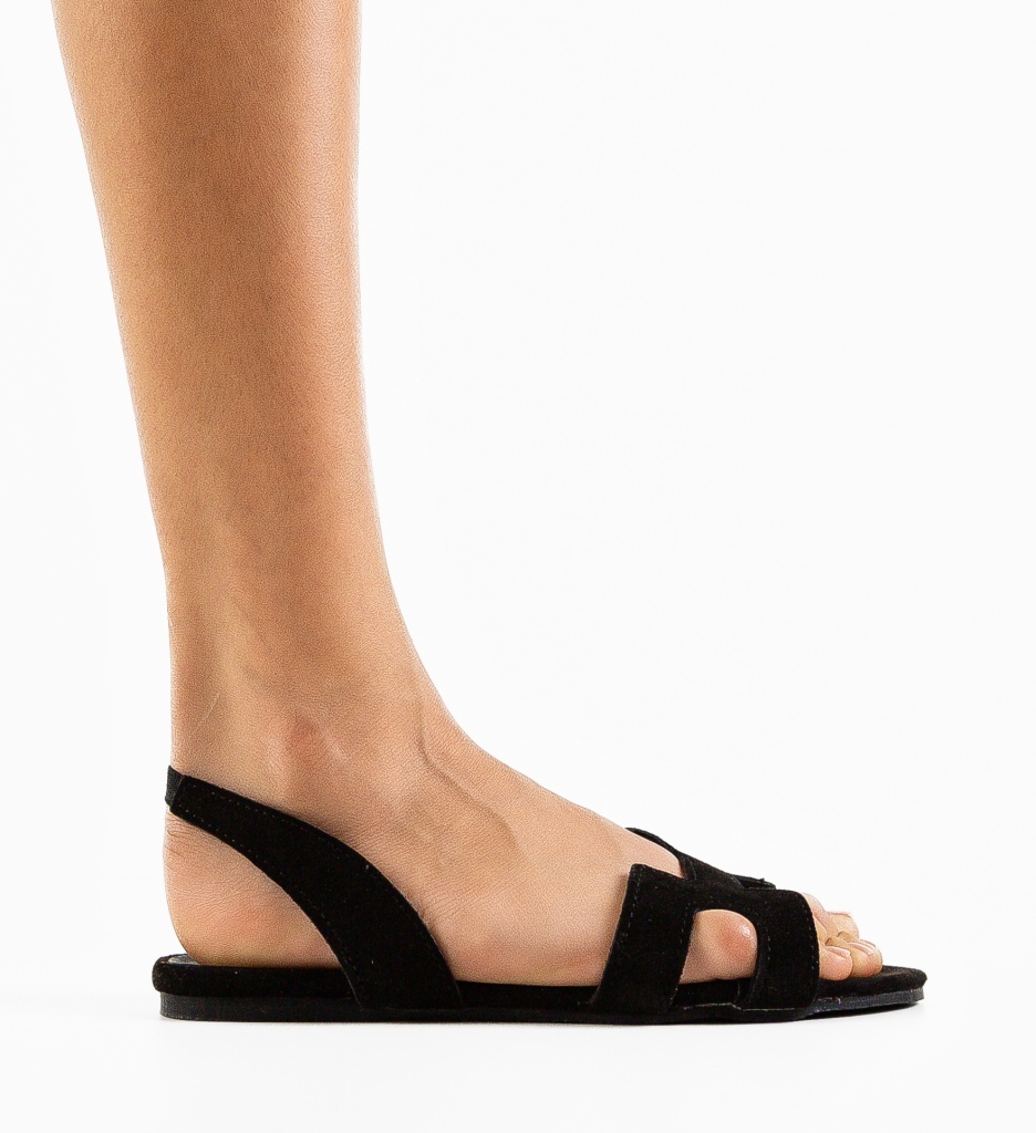 Sandale Dama Harnata Negre | Eleganță și Stil - imagine 4