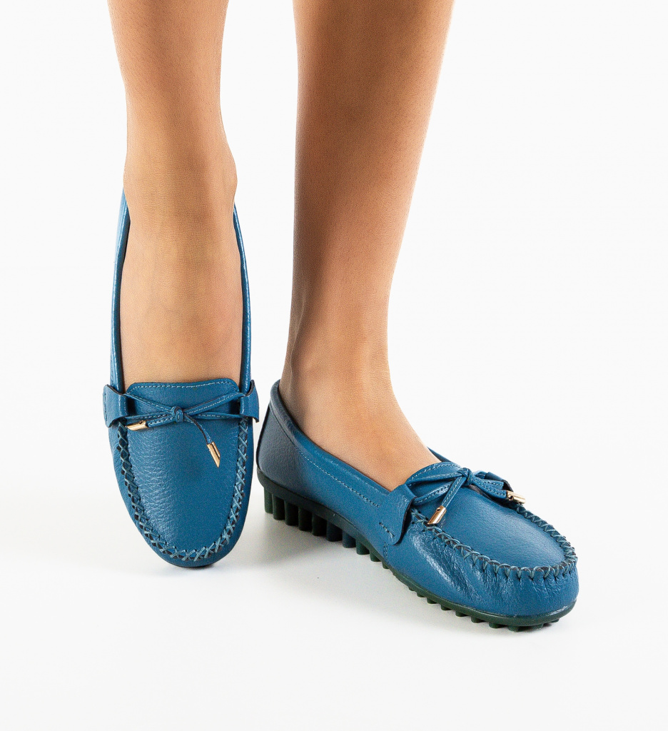 Pantofi Casual Zanetti Albastri - Confort Stil - imagine 2