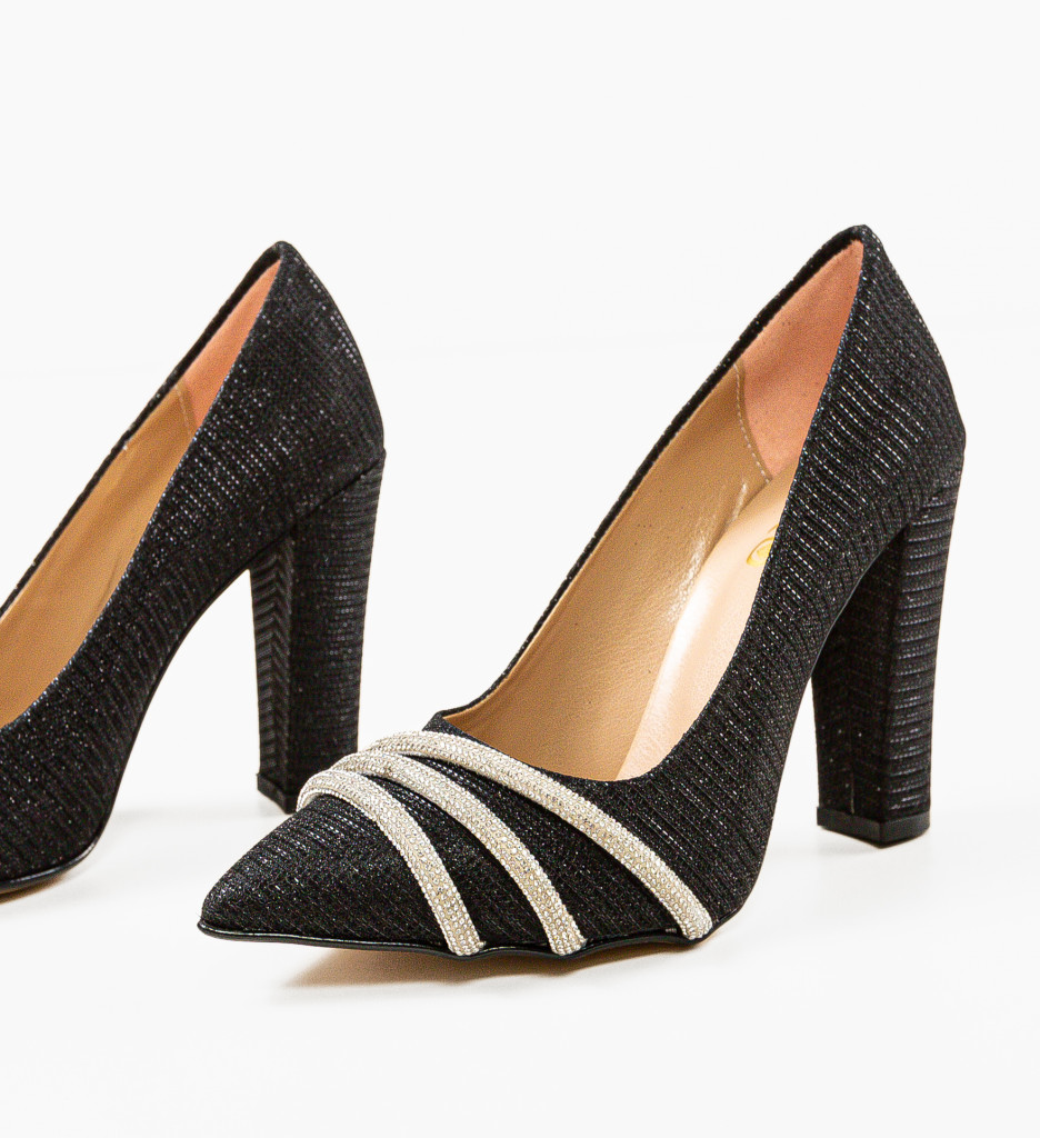 Pantofi cu Toc Jusyne Negri - Eleganță Asigurată - imagine 6