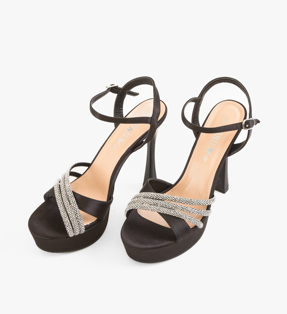 Sandale Dama Orlea Negre cu Toc Elegant - imagine 5