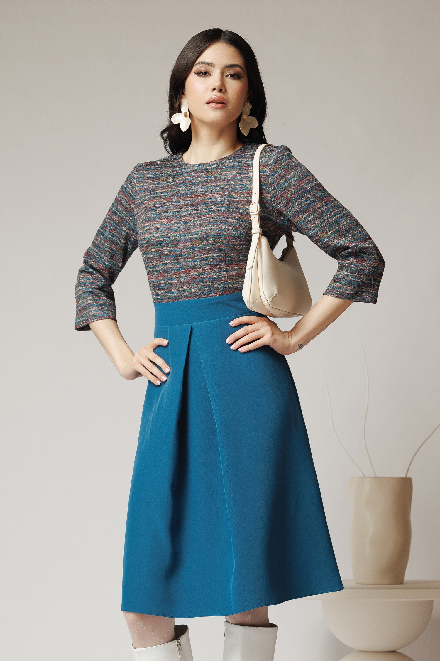 Rochie Office Turcoaz DY Fashion Elegantă