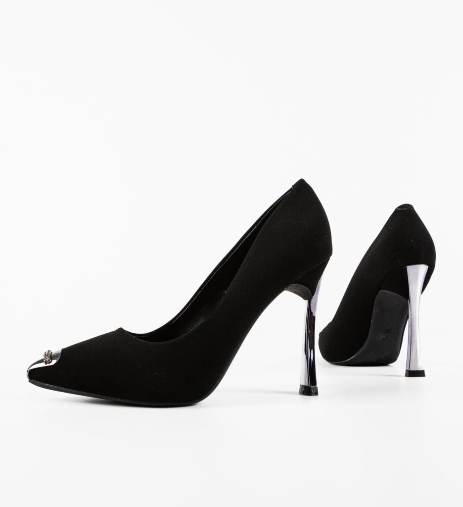 Pantofi Corall Negri Eleganți cu Toc Înalt - imagine 2