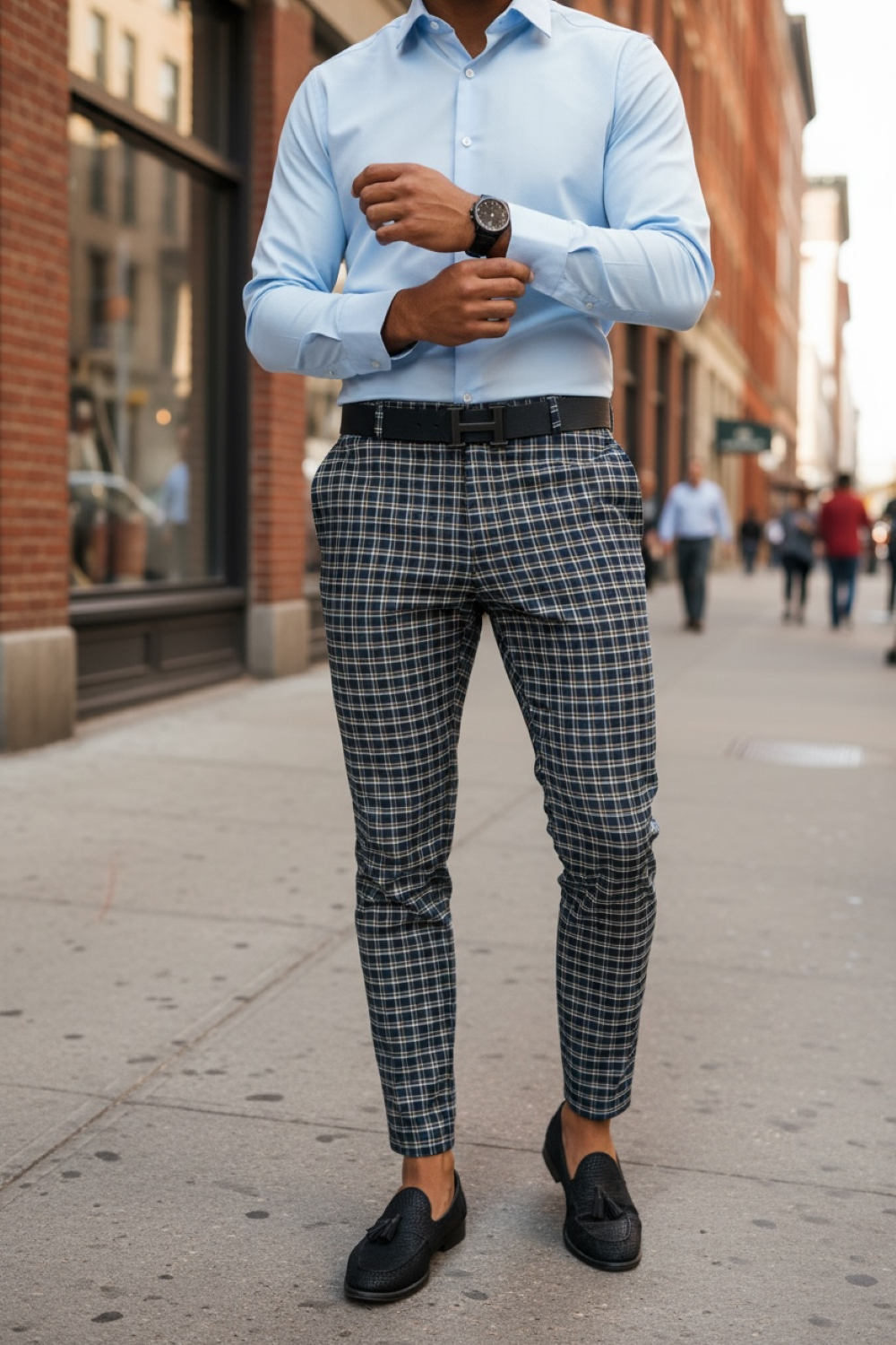 Pantaloni Eleganti Barbati Carouri Regular Fit - imagine 2