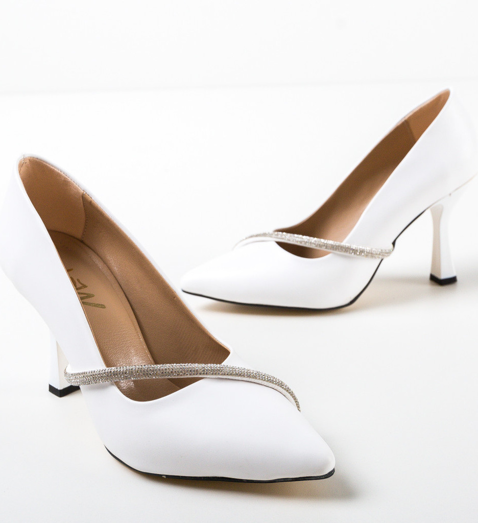 Pantofi cu Toc Kimol Albi - Eleganță Asigurată - imagine 5