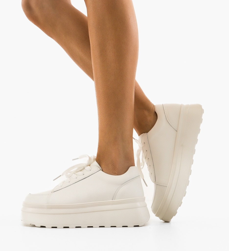 Sneakers Dama Wenom Albi | Confort & Stil - imagine 3