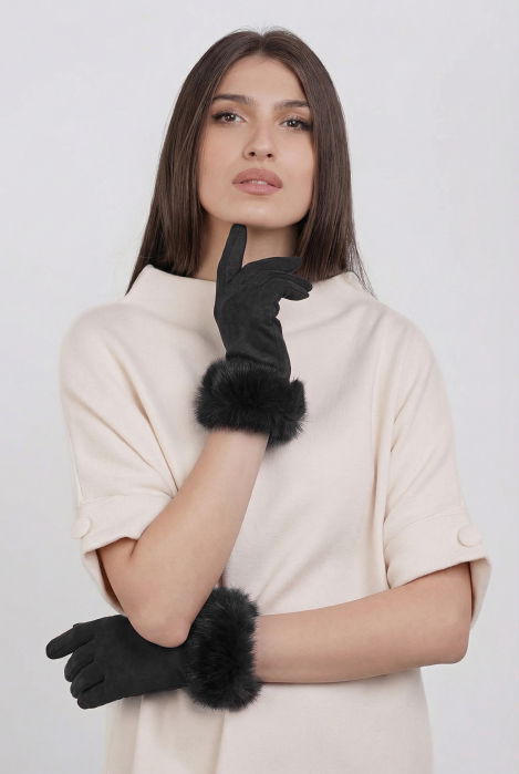 Mănuși Dama Shopika cu Touchscreen - Negru